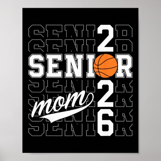 Senior Basketbal Moeder Cl Van 2026 Grappige Afstu Poster (Voorkant)