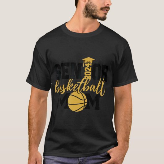 Senior Basketbal Mom 2024 Shirt (Voorkant)