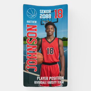 Senior Basketbal Ontwerp Sjabloon Foto Sporten Spandoek