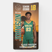 Senior Basketball Custom Template Photo Sports Spandoek (Verticaal)
