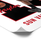 Senior Basketbalspeler Nummer Aangepaste Foto Rood Poster (Hoek)