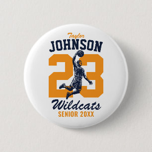 Senior Basketbalteam School Sport Speler Ronde Button 5,7 Cm