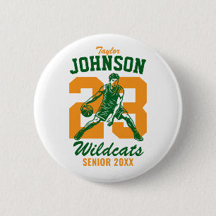 Senior Basketbalteam School Sportspeler Ronde Button 5,7 Cm