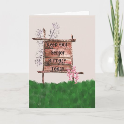 Senior Birthday Kaart, uit-loggen Kaart (Voorkant)
