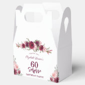 Senior Birthday Party Floral Burgundy Bedankdoosjes (Geopend)