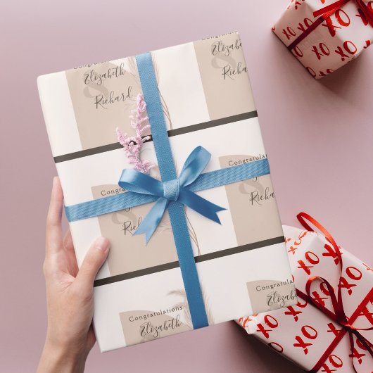 Senior Birthday Party Floral Burgundy Cadeaupapier