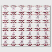 Senior Birthday Party Floral Burgundy Cadeaupapier (Vlak)
