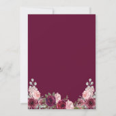Senior Birthday Party Floral Burgundy Kaart (Achterkant)