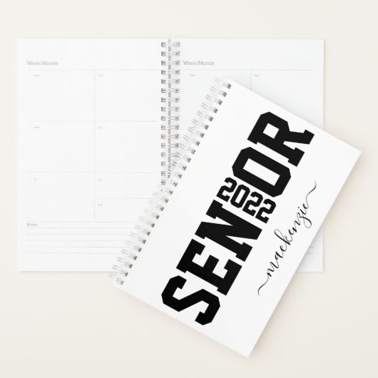 Senior Block Letter Gepersonaliseerd Afstuderen Ja Planner (Display)