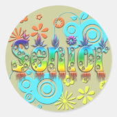 Senior - Bloemen Ronde Sticker (Voorkant)