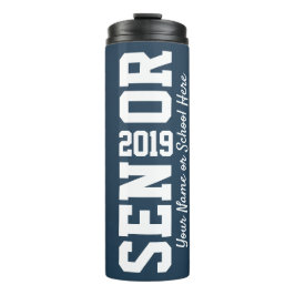 Senior blokletterklasse van 2019 Faux Texture Thermosbeker