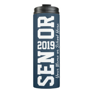 Senior blokletterklasse van 2019 Faux Texture Thermosbeker