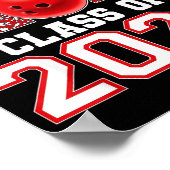 Senior Bowling Moeder 2026 Klas Illustratie Poster (Hoek)