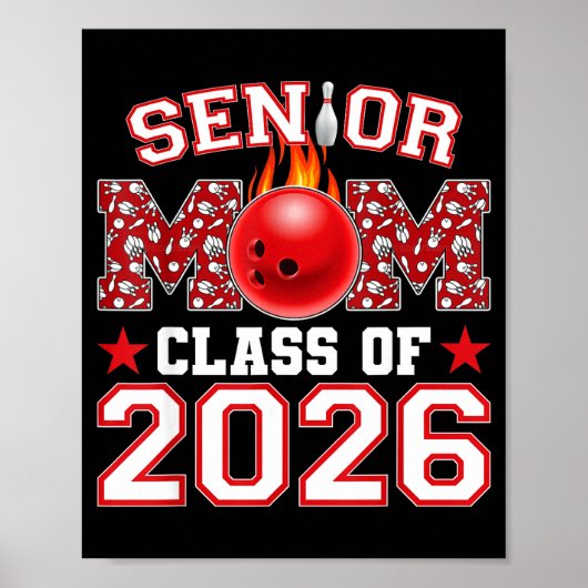 Senior Bowling Moeder 2026 Klas Illustratie Poster (Voorkant)