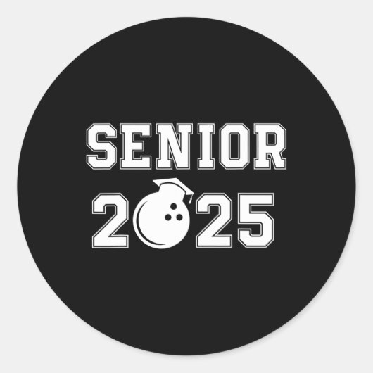 Senior bowlingspeler 2025 ronde sticker (Voorkant)