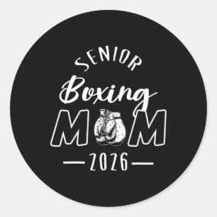 Senior Boxing Mom 2026 Senior Mom CL van 2026 Ronde Sticker