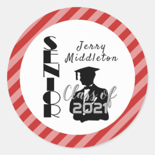 Senior Boy Afstuderen - DIY Color Ronde Sticker