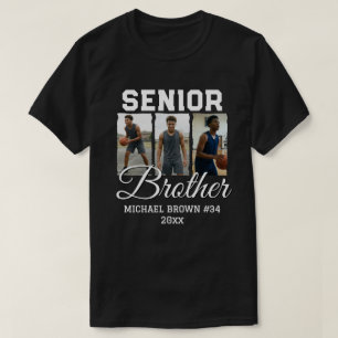 Senior Brother Basketbal Foto Collage Op Maat T-shirt