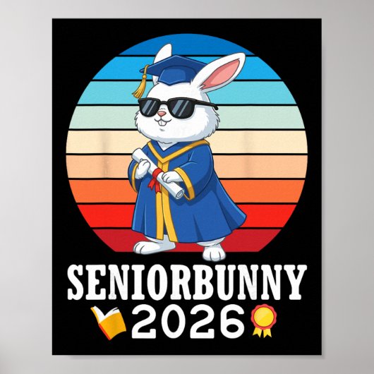 Senior Bunny 2026 Cl Afstudeerdag Met Diploma Poster (Voorkant)