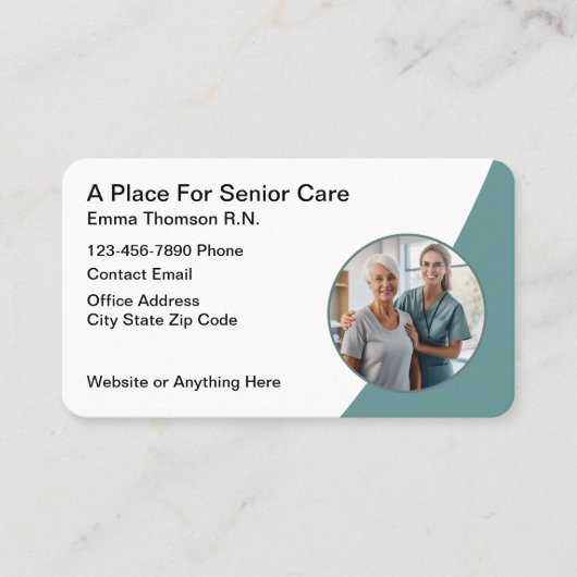 Senior Care Medische Verpleegkundige Business Card Visitekaartje (Voorkant)