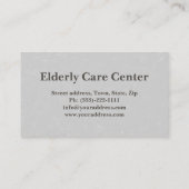 Senior Care Pensioen Home Ouderenservice Visitekaartje (Achterkant)