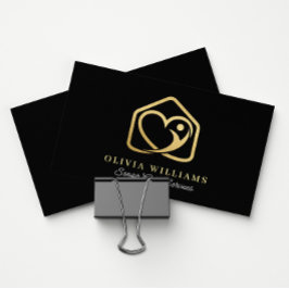 Senior Care Services Zorgverlener Zwart & Goud Visitekaartje