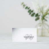 Senior Caregiver Services Violet Cursive Monogram Visitekaartje (Staand voorkant)