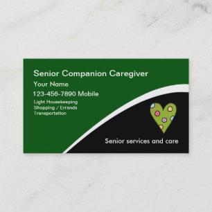 Senior Caregiver Trendy Heart Visitekaartjes