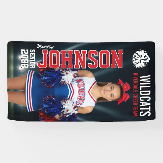 Senior Cheer Custom Cheerleading Team Photo Spandoek (Horizontaal)