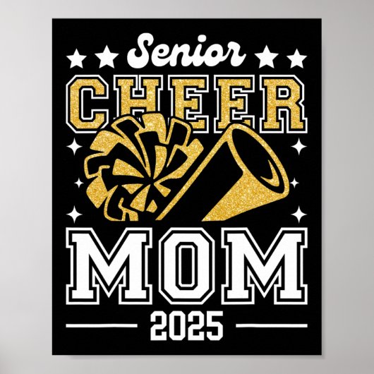 Senior Cheer Mom 2025 Afstuderen Ondersteuning Che Poster (Voorkant)