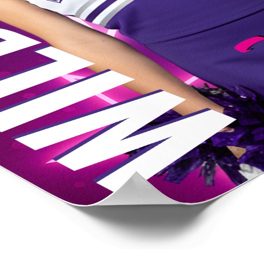 Senior Cheer Team Aangepaste Cheerleading Foto Spo Poster (Hoek)