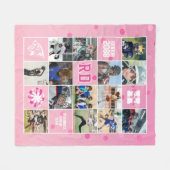 Senior Cheer Team Aangepaste Foto Roze Confetti Fleece Deken (Voorkant (Horizontaal))