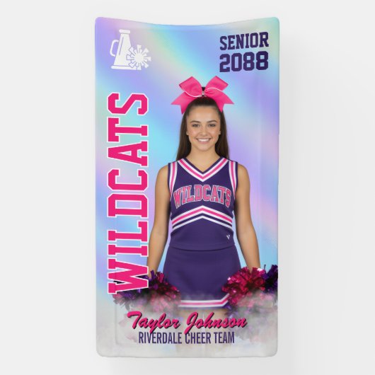 Senior Cheer Team Aangepaste sportfoto Cheerleadin Spandoek (Verticaal)