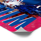 Senior Cheer Team Cheerleader Foto Roze Confetti Poster (Hoek)