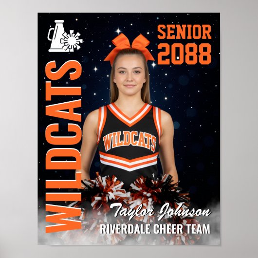 Senior Cheer Team Cheerleader Nachten Ster Foto Poster (Voorkant)