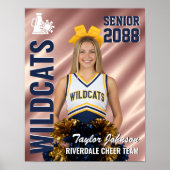 Senior Cheer Team Cheerleader Photo Rose Pink Poster (Voorkant)