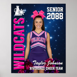 Senior Cheer Team Cheerleading Star Photo Sports Poster