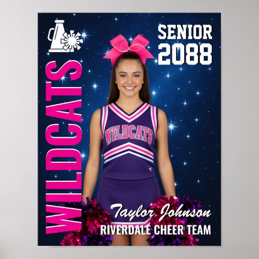 Senior Cheer Team Cheerleading Star Photo Sports Poster (Voorkant)
