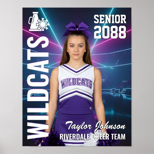 Senior Cheer Team Custom Cheerleader Photo Sports Poster (Voorkant)