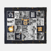 Senior Cheer Team Custom Photo Black Gold Fleece Deken (Voorkant (Horizontaal))