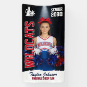 Senior Cheer Team Custom Sports Cheerleader Photo Spandoek (Verticaal)