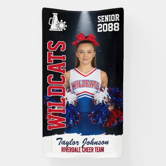 Senior Cheer Team Custom Sports Cheerleader Photo Spandoek (Verticaal)