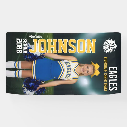 Senior Cheerleader Custom Cheer Team Photo Spandoek (Horizontaal)