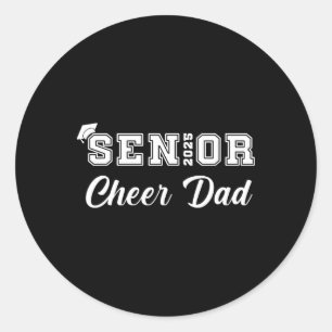 Senior Cheerleader Dad Cheer CL van 2025 Afstudere Ronde Sticker