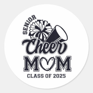 Senior Cheerleader Mom Cheer CL van 2025 Afstudere Ronde Sticker