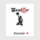 Senior Cheerleader Rood & Geel Pompoms Sticker (Vel)