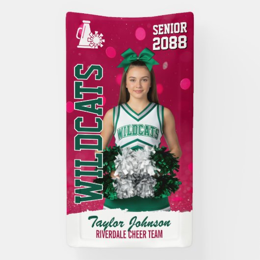 Senior Cheerleading Cheer Team Custom Sports Photo Spandoek (Verticaal)