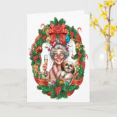  Senior Christmas Kaart (Gele Bloem)