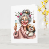 Senior Christmas Kaart (Gele Bloem)