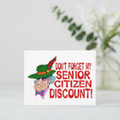 Senior Citizen Discount Briefkaart (Staand voorkant)